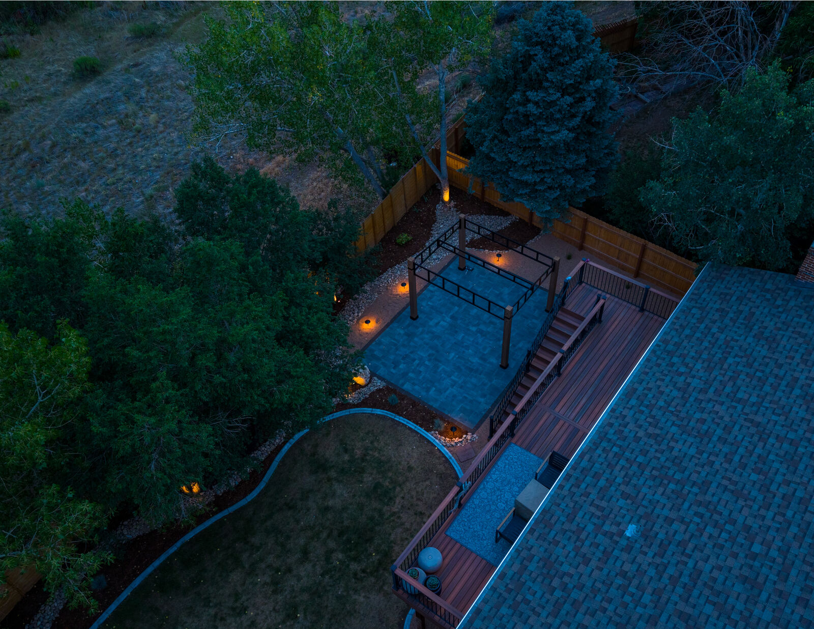 Elevated Outdoors project at dusk